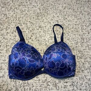 Victoria’s Secret Purple & Blue Floral Padded Push-Up Bra Size 34DDD